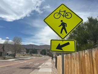 Bike and Pedestrian Lane Road Sign