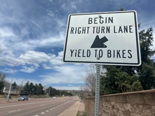 Yield to Bikers Road Sign