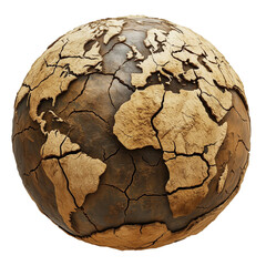 Cracked Earth Globe Featuring Americas, Europe, and Africa