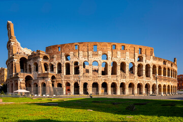 The Colosseum is an elliptical amphitheatre in the centre of the city of Rome, Italy, just east of the Roman Forum. It is the largest ancient amphitheatre ever built, and is still the largest standing