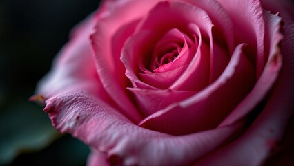Obraz premium Blushing Beauty: Close-up of a Lush Pink Rose Petal in Soft Focus