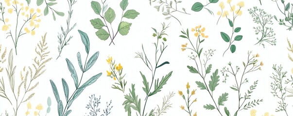 Delicate floral pattern on a white backdrop.