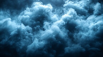 Dramatic Blue Smoke Clouds Texture Background Ideal for Design Projects