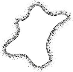 Freeform wavy organic shape with smooth, artistic contours and a rough, grainy texture.