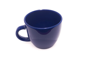 One Blue coffee cup isolated on a white background.