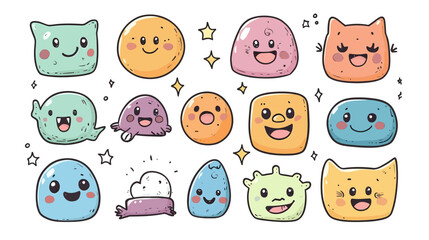 set of funny animals icons