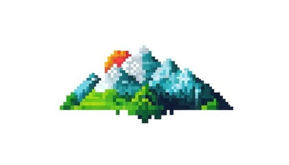 Obraz premium Pixel mountain icon