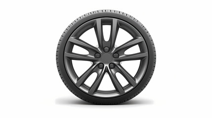 Obraz premium Soul service trinidad active long aircraft gray car wheel rim isolated on a white background. Soul Alloy. Illustration