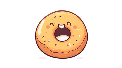 A cheerful donut with a happy expression perfect for fun and playful designs