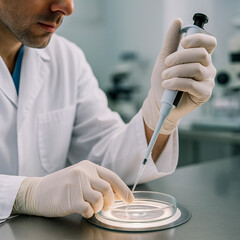 Laboratory Scientist Performing In Vitro Fertilization