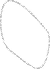 Vector illustration of an abstract rounded shape with a fluid form, bordered by a curved metal chain.