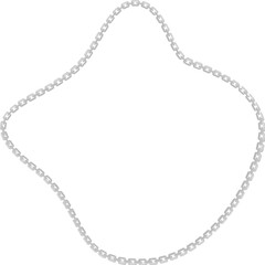 Vector illustration of a rounded abstract shape with wavy contours outlined by a curved metal chain.