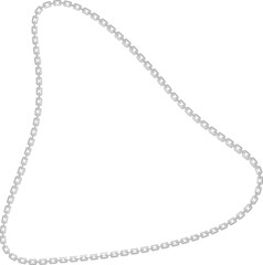 Naklejka premium Vector illustration of a rounded triangular abstract form enclosed by a curved metal chain.