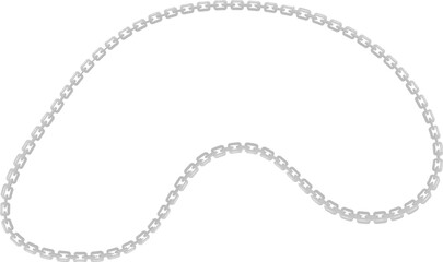Vector illustration of an arc-shaped abstract soft blob enclosed by a curved metal chain.