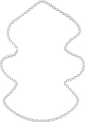Fototapeta premium Vector illustration of an artistic freeform abstract shape with a curved metal chain following its structure.