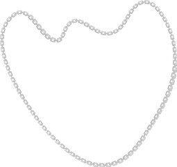 Vector illustration of an organic form with smooth, flowing lines, surrounded by a curved metal chain.