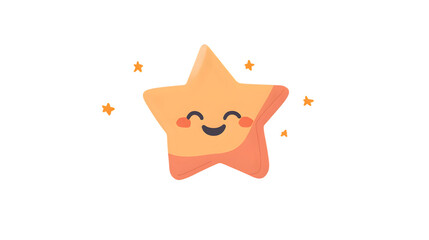 A cheerful star character with a happy expression surrounded by smaller stars perfect for chi