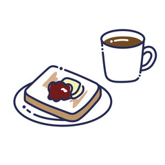 あんバタートーストのイラスト