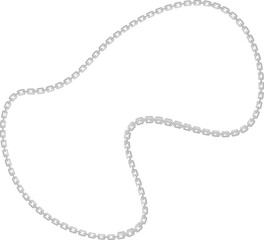Vector illustration of a minimalist curved shape, bordered by a flowing metal chain along its smooth edges.