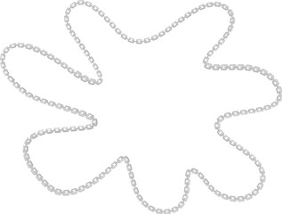 Vector illustration of a modern fluid splat shape with a metal chain contouring its dynamic edges.