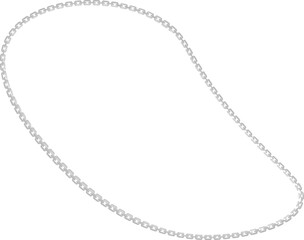 Vector illustration of an organic curved form, bordered by a metal chain in a flowing pattern.