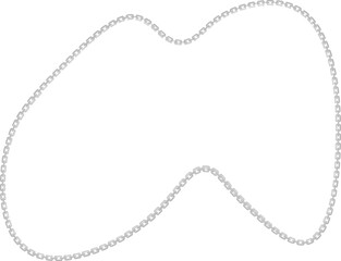 Fototapeta premium Vector illustration of a simple fluid element, bordered by a curved metal chain creating a dynamic shape.