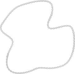 Fototapeta premium Vector illustration of a smooth irregular form, bordered by a metal chain following its freeform contour.