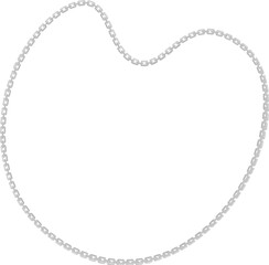 Naklejka premium Freeform floating shape with a metal chain running along its curved perimeter.