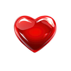 Glossy Red Heart Shape, Valentine's Day Symbol, Love and Romance Concept