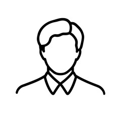 Fototapeta premium Minimalist Line Art Profile of a Man in a Collared Shirt