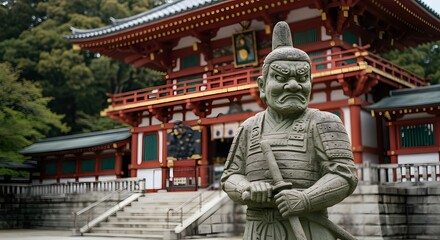 Fototapeta premium Japanese temple guardian statue at nara park ancient architecture and culture travel destination in japan