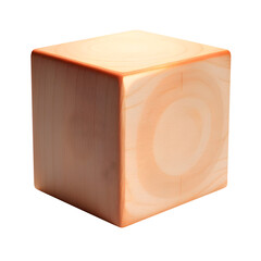 Cubo de madeira de lei polido de tom bege