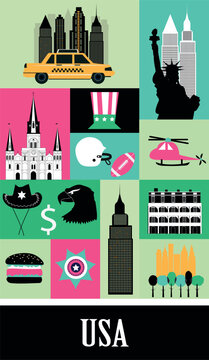 USA symbols travel set