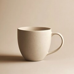 Beige Mug with Minimalist Background. (1)