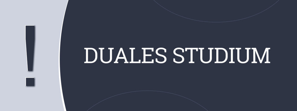 Duales Studium (dual study) - A blue banner illustration with white text.