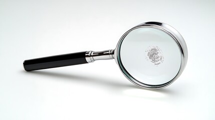 Elegant magnifying glass focused on a small design.