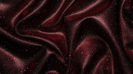 Closeup of luxurious red velvet fabric with sparkles on it