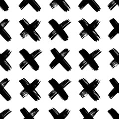 Obraz premium Seamless pattern with hand drawn cross symbols