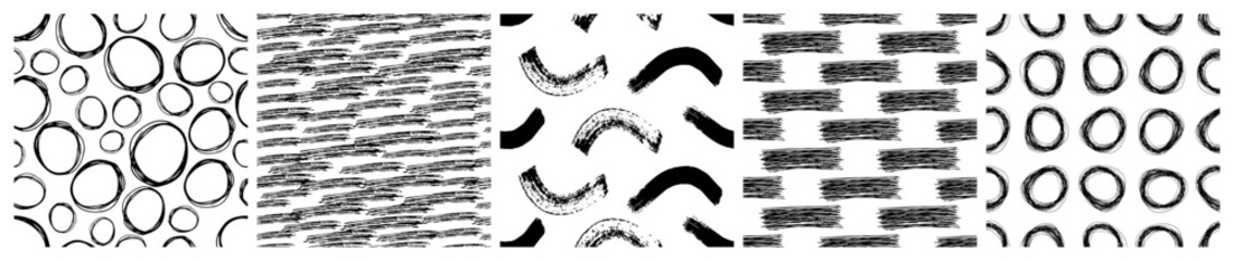 Set of seamless patterns with scribble smears