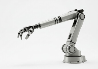Robot arm against white background