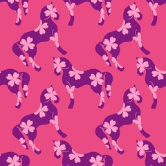 Christmas animals seamless horse pattern for wrapping paper and fabrics