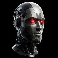 Fototapeta premium Robotic Man Head isolated on a white_1.jpg, Robotic Man Head isolated on a white