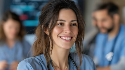 a photorealistic image a patient in hospital room a doctor is treating patient doctor has reassuring smile Queensland Australia 35mm lens bright grade
