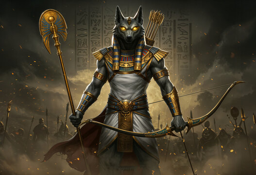Wepwawet - Jackal god of war and psychopomp who opened the paths to the afterlife. He led souls and armies with his banner.