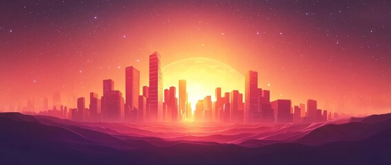 The Martian colony of the future is encased in a protective dome, boasting modern purple structures, verdant trees, and a state-of-the-art vehicle, with a celestial night sky serving as the backdrop