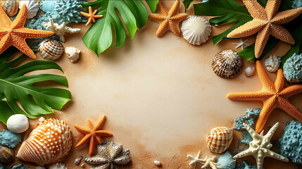 blank white invitation mockup size is 5 by 7 inches portrait orientation summer beach theme