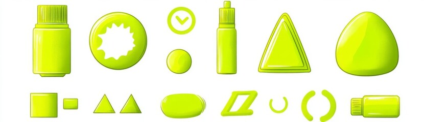 Bright neon green graphic elements, including highlight marker lines, underlines, frames, and arrows, are all hand-drawn and set on a transparent background, with doodle style shapes and check marks