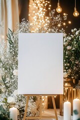 Blank canvas with wedding decor, and floral.