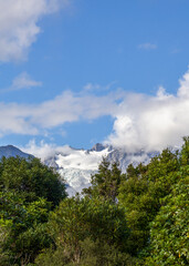 Southern Alps and Fox Glacier Distance View, South Island New Zealand