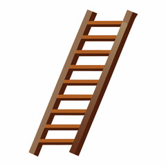 wooden ladder isolated on white